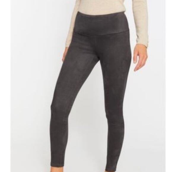 J McLaughlin Leggings Womens Large Gray Faux Suede Skinny Pull On Pants - Picture 1 of 7
